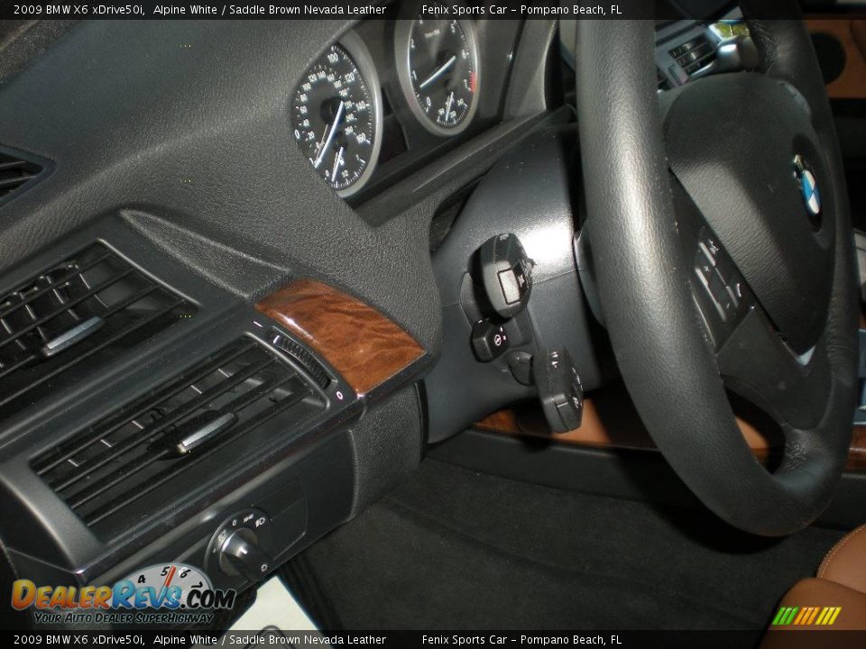 2009 BMW X6 xDrive50i Alpine White / Saddle Brown Nevada Leather Photo #16