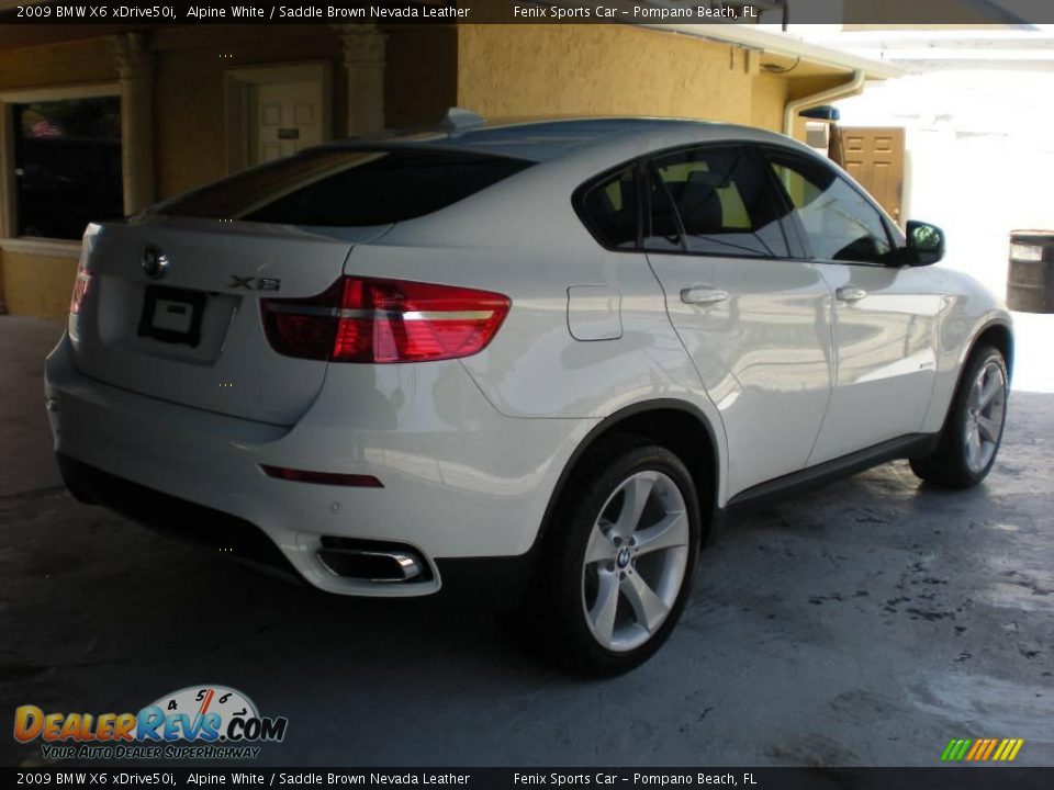2009 BMW X6 xDrive50i Alpine White / Saddle Brown Nevada Leather Photo #17