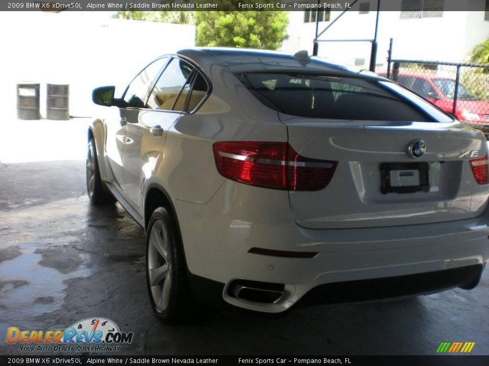 2009 BMW X6 xDrive50i Alpine White / Saddle Brown Nevada Leather Photo #19