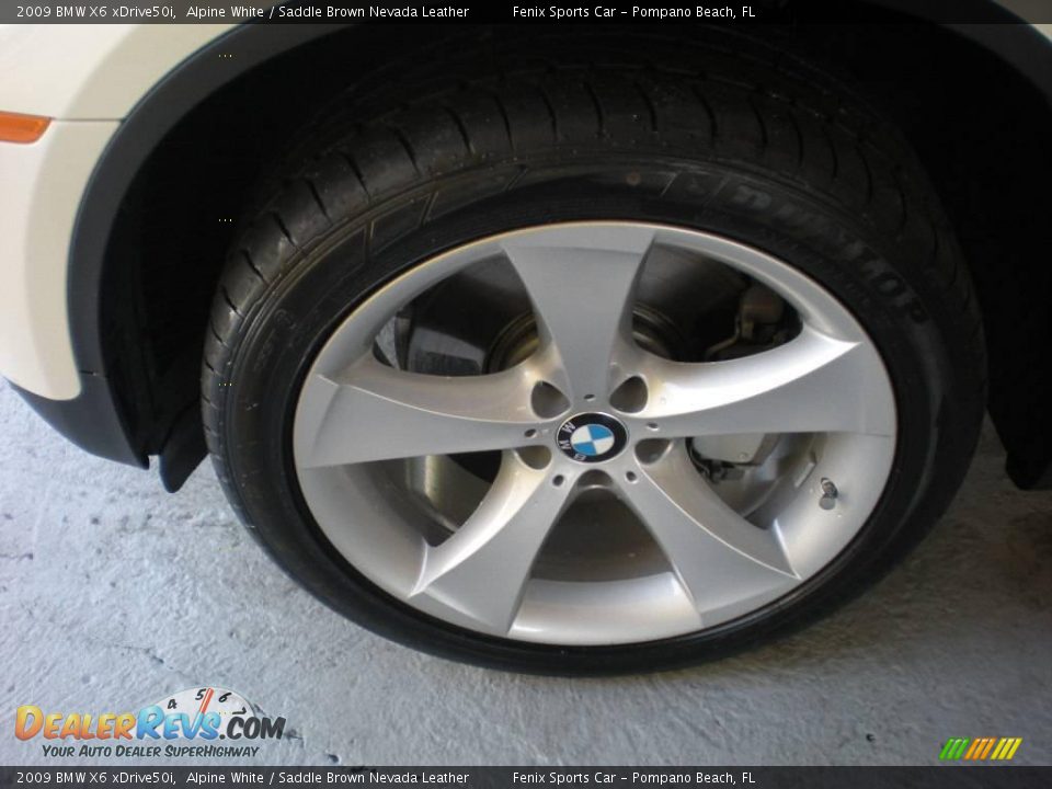 2009 BMW X6 xDrive50i Alpine White / Saddle Brown Nevada Leather Photo #33