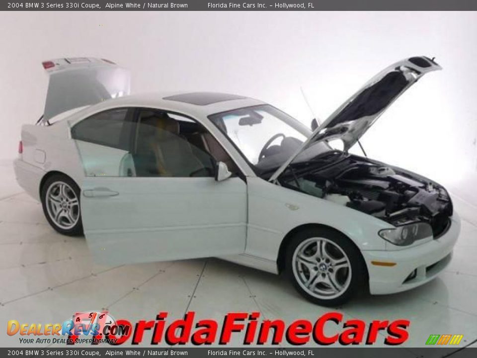 2004 BMW 3 Series 330i Coupe Alpine White / Natural Brown Photo #7