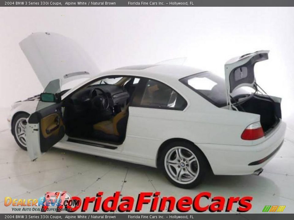 2004 BMW 3 Series 330i Coupe Alpine White / Natural Brown Photo #8
