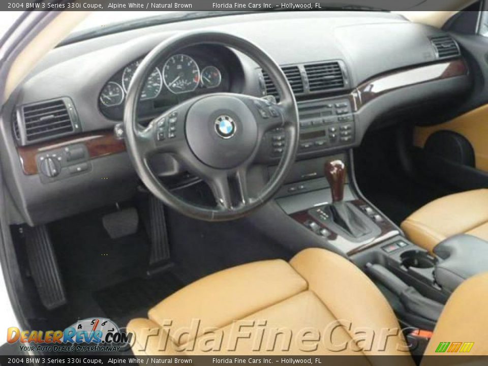 2004 BMW 3 Series 330i Coupe Alpine White / Natural Brown Photo #12