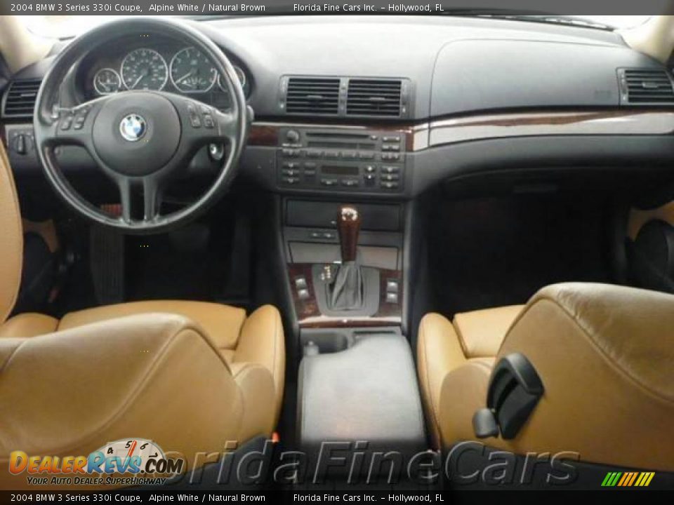 2004 BMW 3 Series 330i Coupe Alpine White / Natural Brown Photo #15