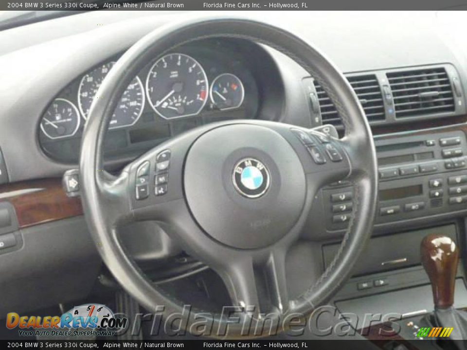 2004 BMW 3 Series 330i Coupe Alpine White / Natural Brown Photo #16