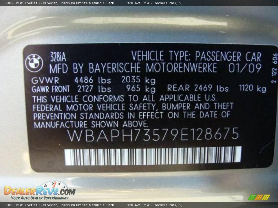 2009 BMW 3 Series 328i Sedan Platinum Bronze Metallic / Black Photo #26