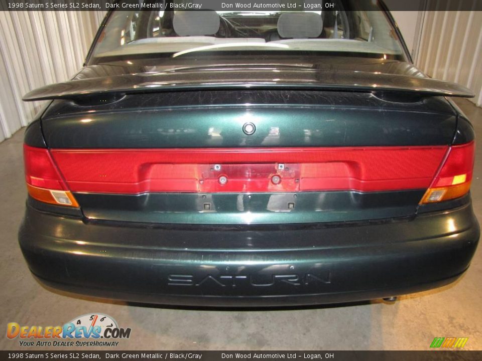 1998 Saturn S Series SL2 Sedan Dark Green Metallic / Black/Gray Photo #4