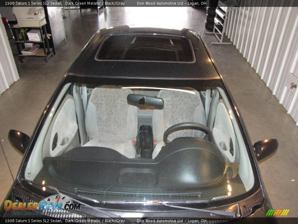 1998 Saturn S Series SL2 Sedan Dark Green Metallic / Black/Gray Photo #7
