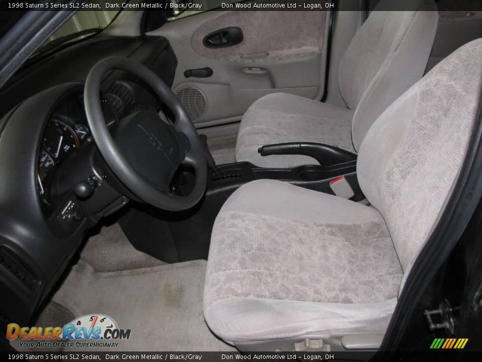 1998 Saturn S Series SL2 Sedan Dark Green Metallic / Black/Gray Photo #11