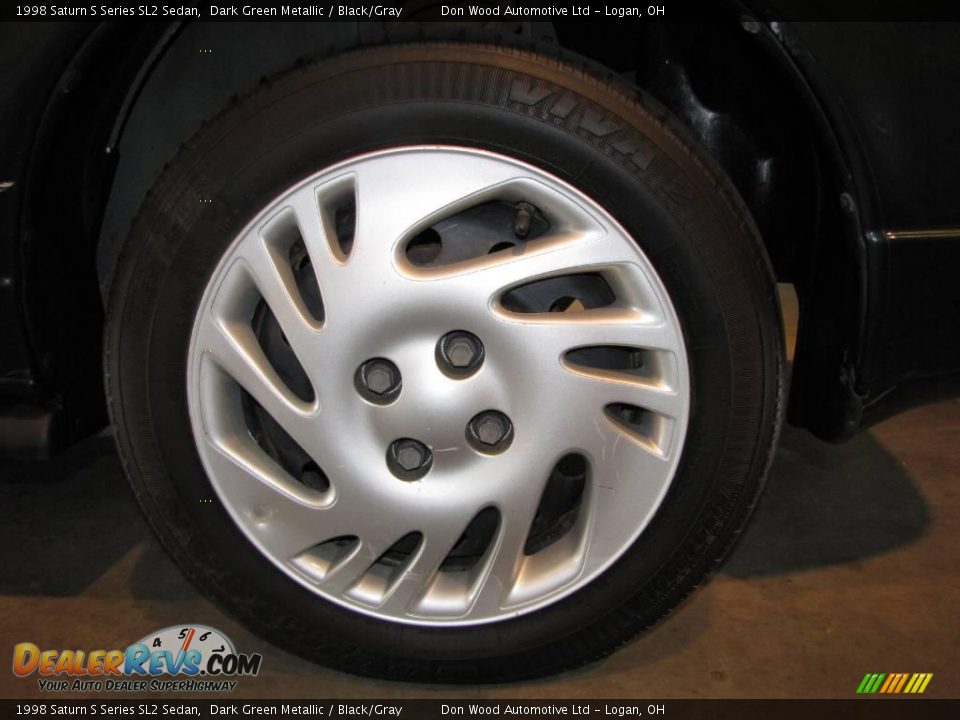 1998 Saturn S Series SL2 Sedan Dark Green Metallic / Black/Gray Photo #14