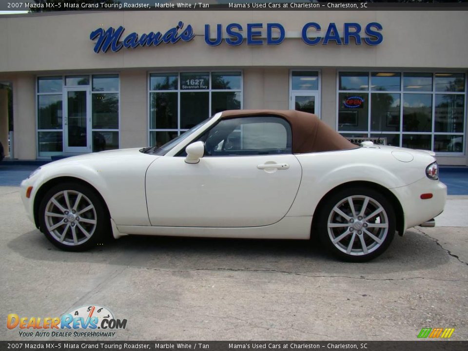 2007 Mazda MX-5 Miata Grand Touring Roadster Marble White / Tan Photo #1