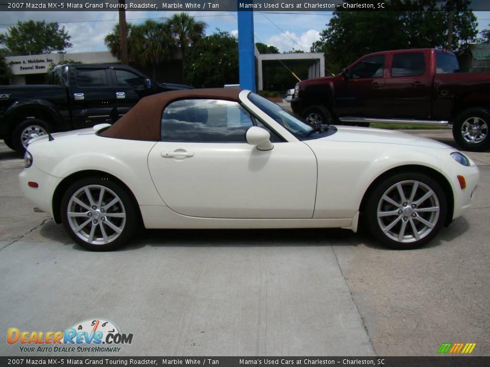 2007 Mazda MX-5 Miata Grand Touring Roadster Marble White / Tan Photo #5