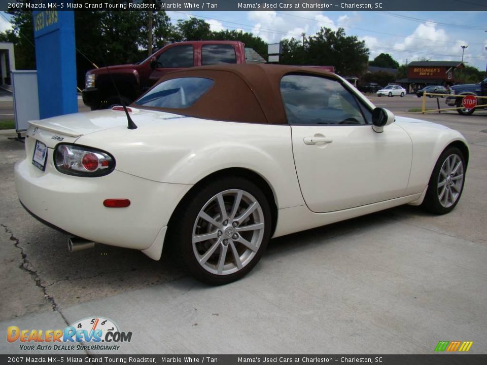 2007 Mazda MX-5 Miata Grand Touring Roadster Marble White / Tan Photo #6