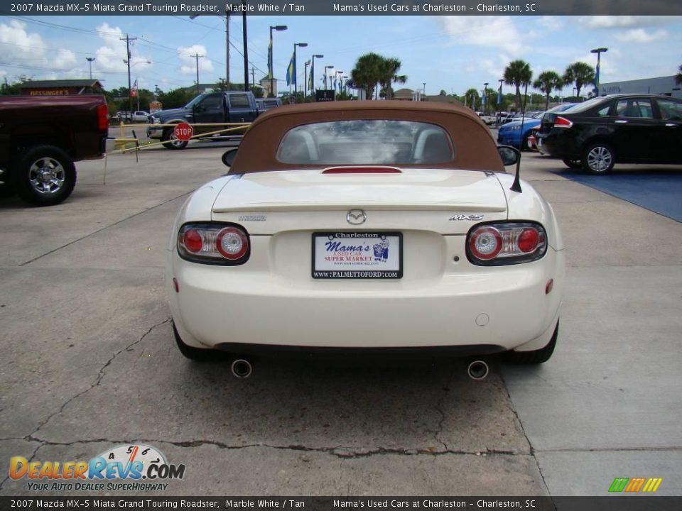 2007 Mazda MX-5 Miata Grand Touring Roadster Marble White / Tan Photo #7