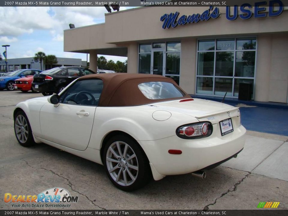 2007 Mazda MX-5 Miata Grand Touring Roadster Marble White / Tan Photo #8