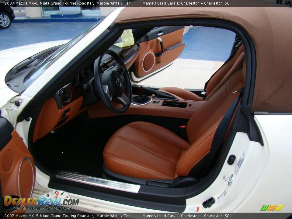 2007 Mazda MX-5 Miata Grand Touring Roadster Marble White / Tan Photo #9