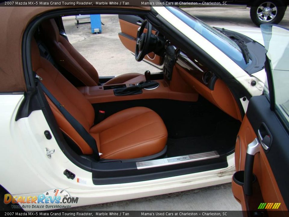 2007 Mazda MX-5 Miata Grand Touring Roadster Marble White / Tan Photo #10