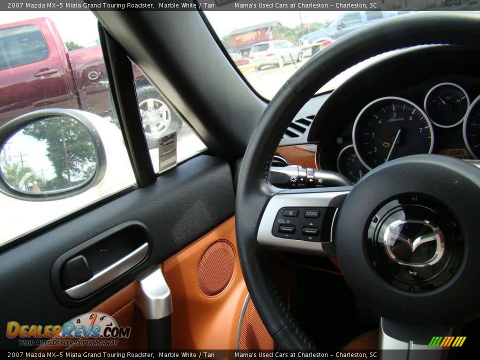 2007 Mazda MX-5 Miata Grand Touring Roadster Marble White / Tan Photo #14
