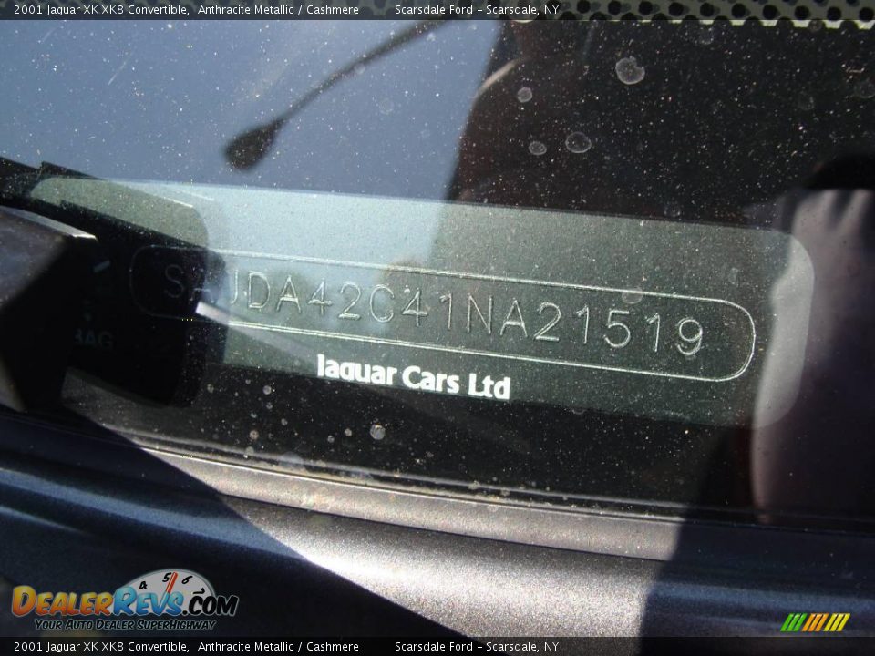 2001 Jaguar XK XK8 Convertible Anthracite Metallic / Cashmere Photo #25