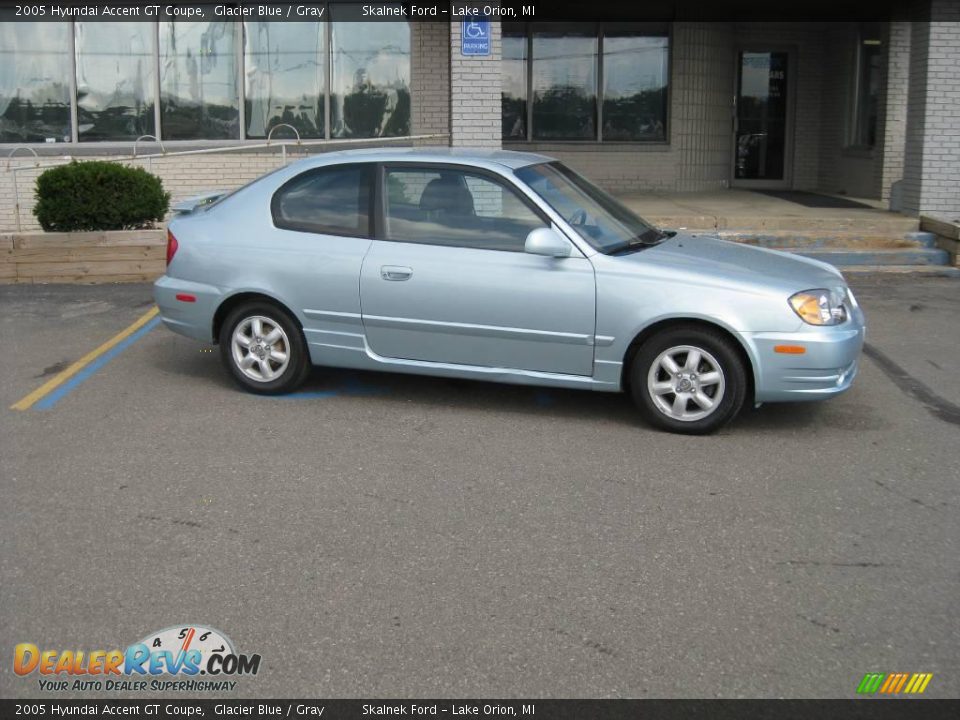 2005 Hyundai Accent GT Coupe Glacier Blue / Gray Photo #1
