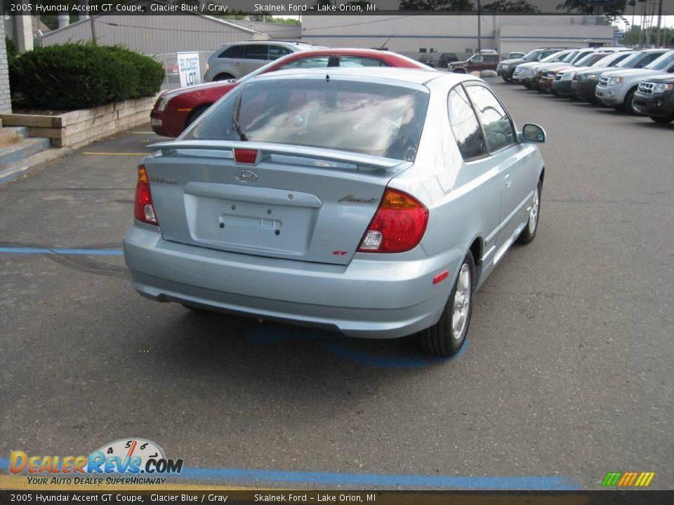 2005 Hyundai Accent GT Coupe Glacier Blue / Gray Photo #5