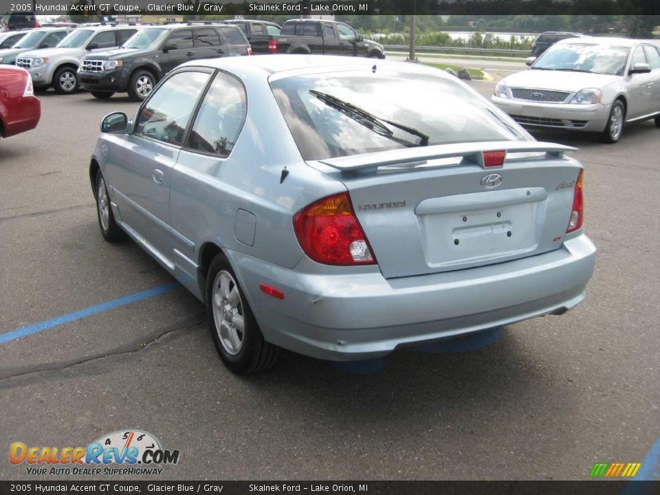 2005 Hyundai Accent GT Coupe Glacier Blue / Gray Photo #7