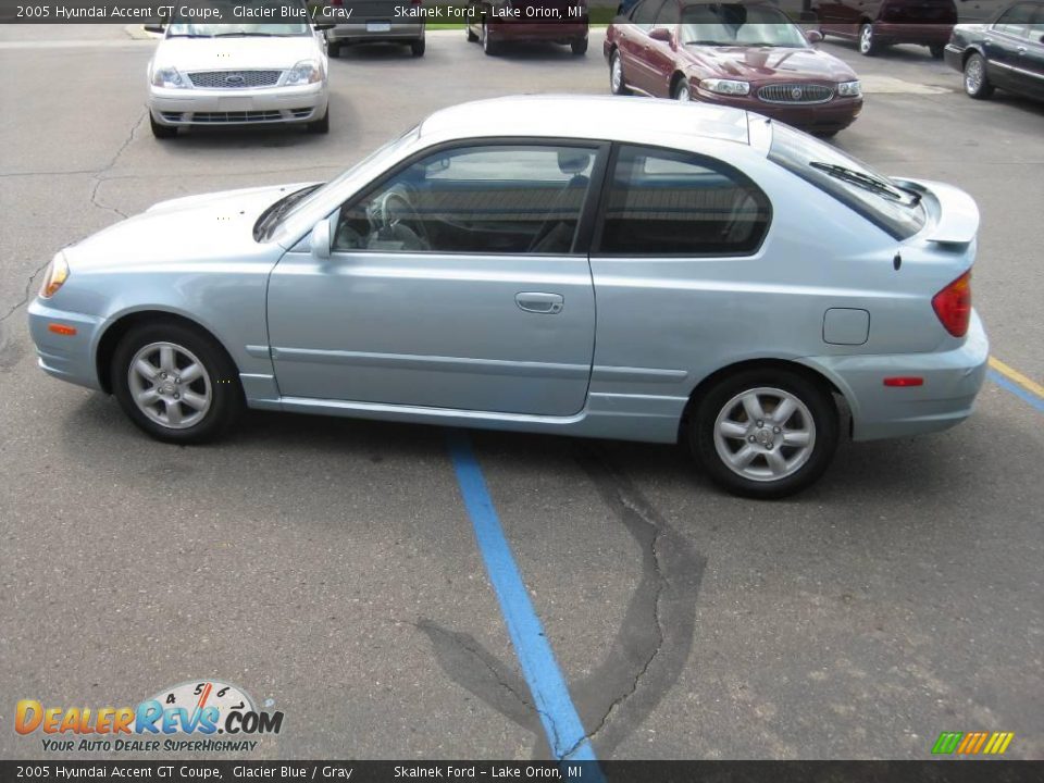 2005 Hyundai Accent GT Coupe Glacier Blue / Gray Photo #8