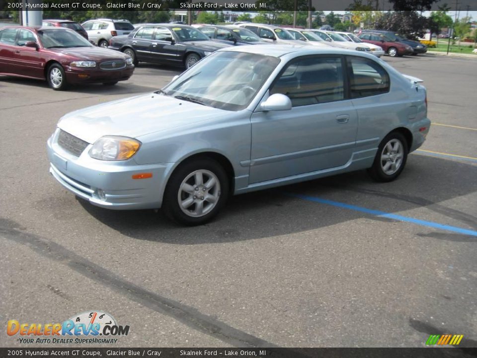 2005 Hyundai Accent GT Coupe Glacier Blue / Gray Photo #10