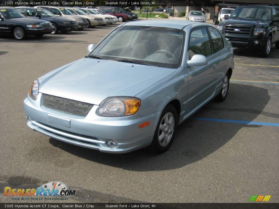 2005 Hyundai Accent GT Coupe Glacier Blue / Gray Photo #11