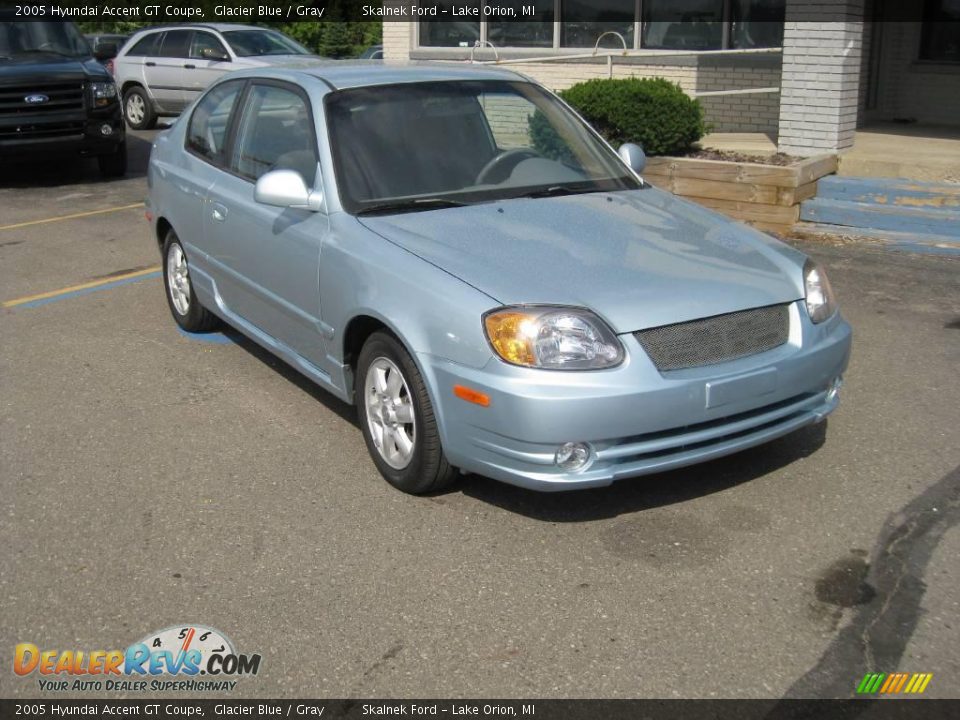 2005 Hyundai Accent GT Coupe Glacier Blue / Gray Photo #13