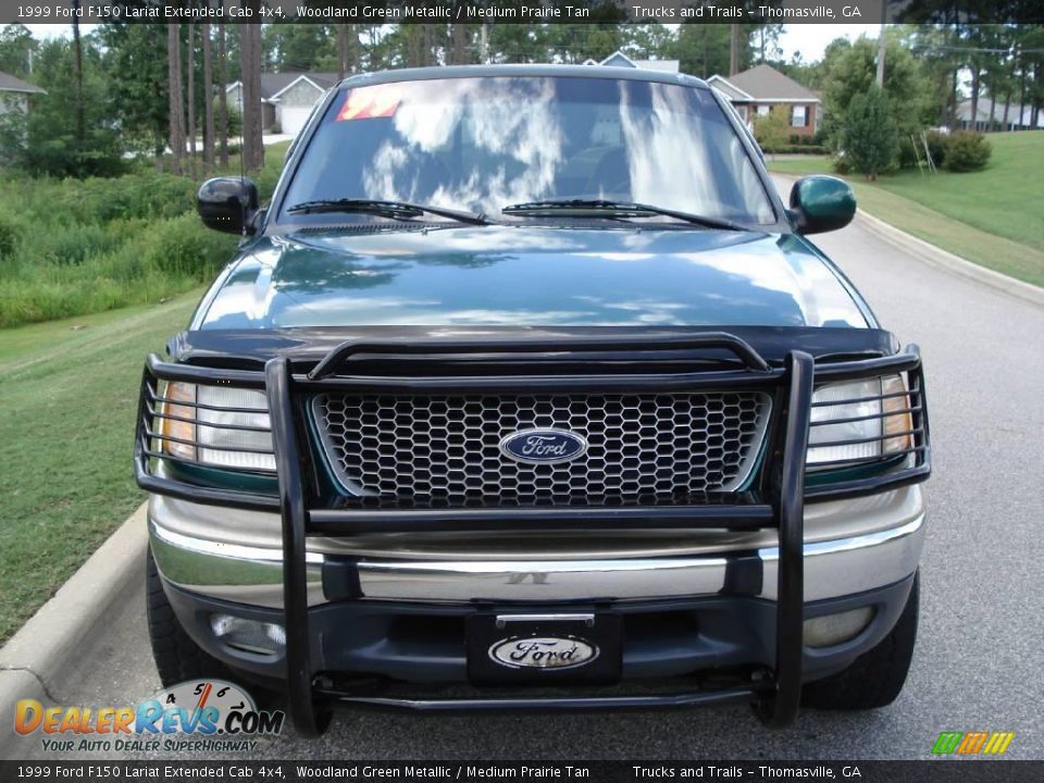 1999 Ford F150 Lariat Extended Cab 4x4 Woodland Green Metallic / Medium Prairie Tan Photo #4