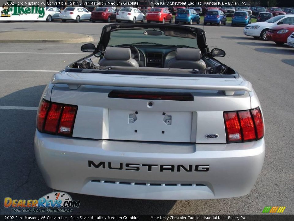 2002 Ford Mustang V6 Convertible Satin Silver Metallic / Medium Graphite Photo #4