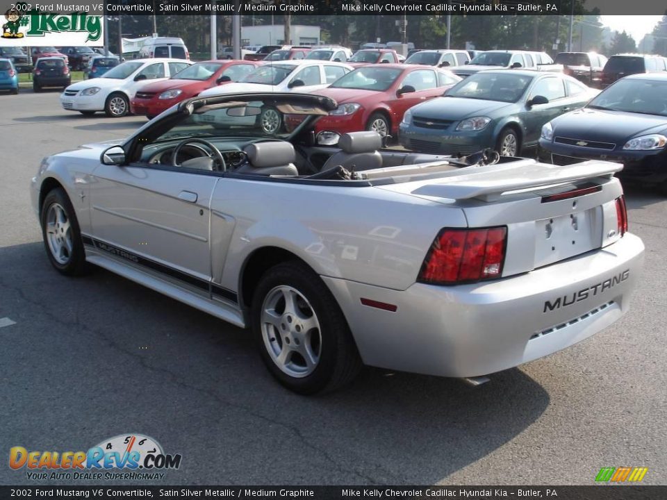 2002 Ford Mustang V6 Convertible Satin Silver Metallic / Medium Graphite Photo #5