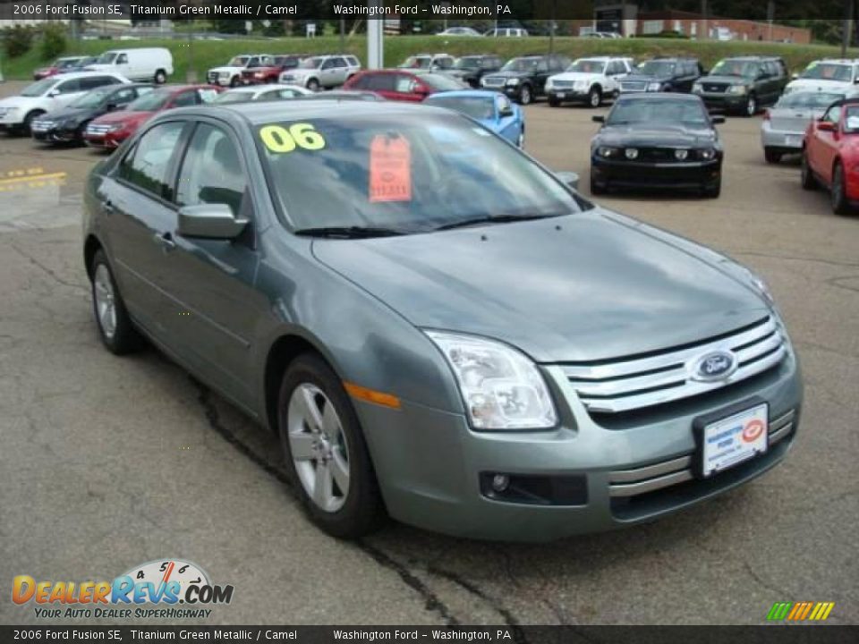 2006 Ford Fusion SE Titanium Green Metallic / Camel Photo #6