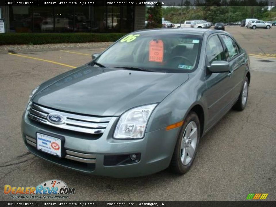 2006 Ford Fusion SE Titanium Green Metallic / Camel Photo #8
