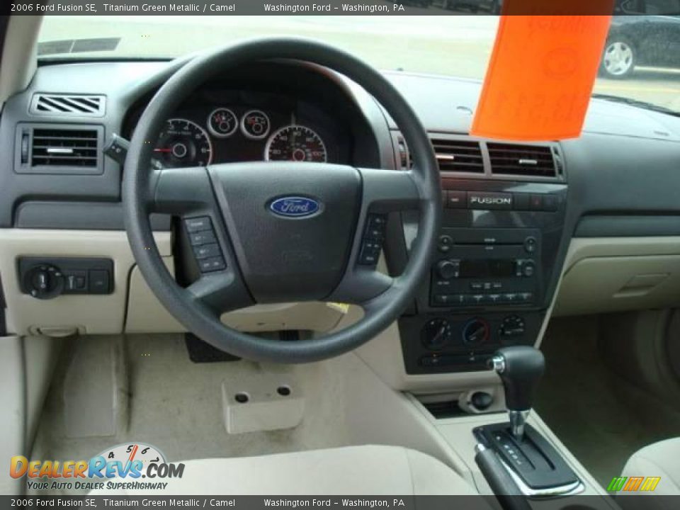 2006 Ford Fusion SE Titanium Green Metallic / Camel Photo #12