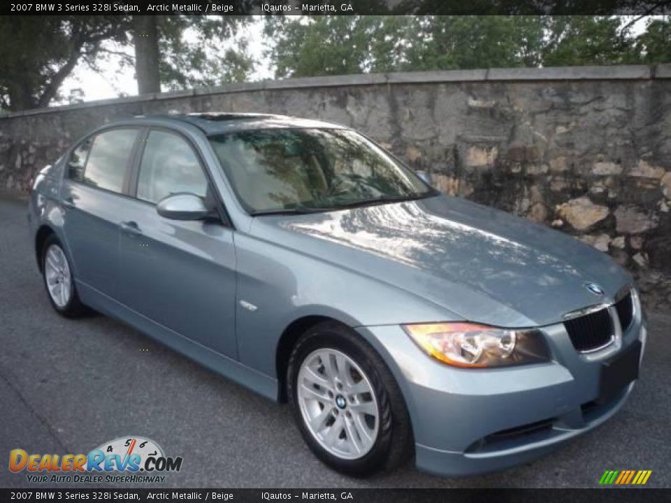 2007 BMW 3 Series 328i Sedan Arctic Metallic / Beige Photo #1