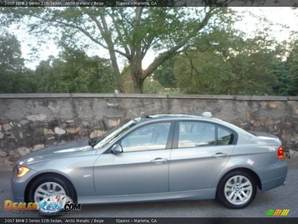 2007 BMW 3 Series 328i Sedan Arctic Metallic / Beige Photo #5