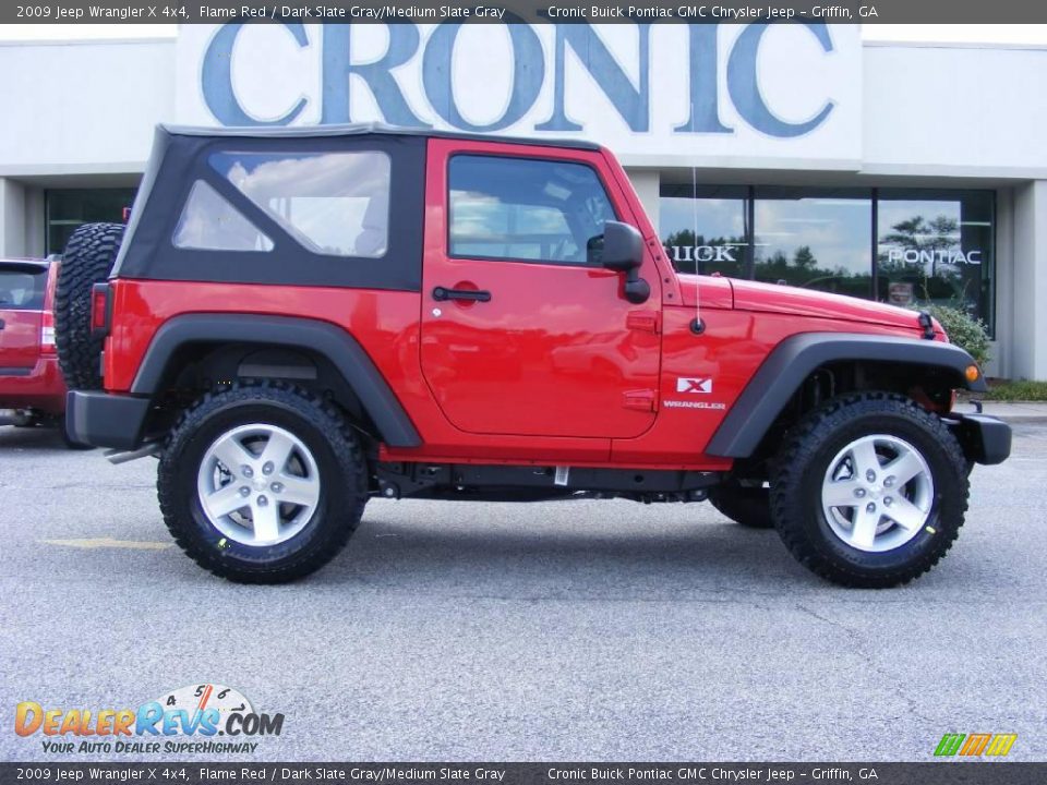 2009 Jeep Wrangler X 4x4 Flame Red / Dark Slate Gray/Medium Slate Gray Photo #1