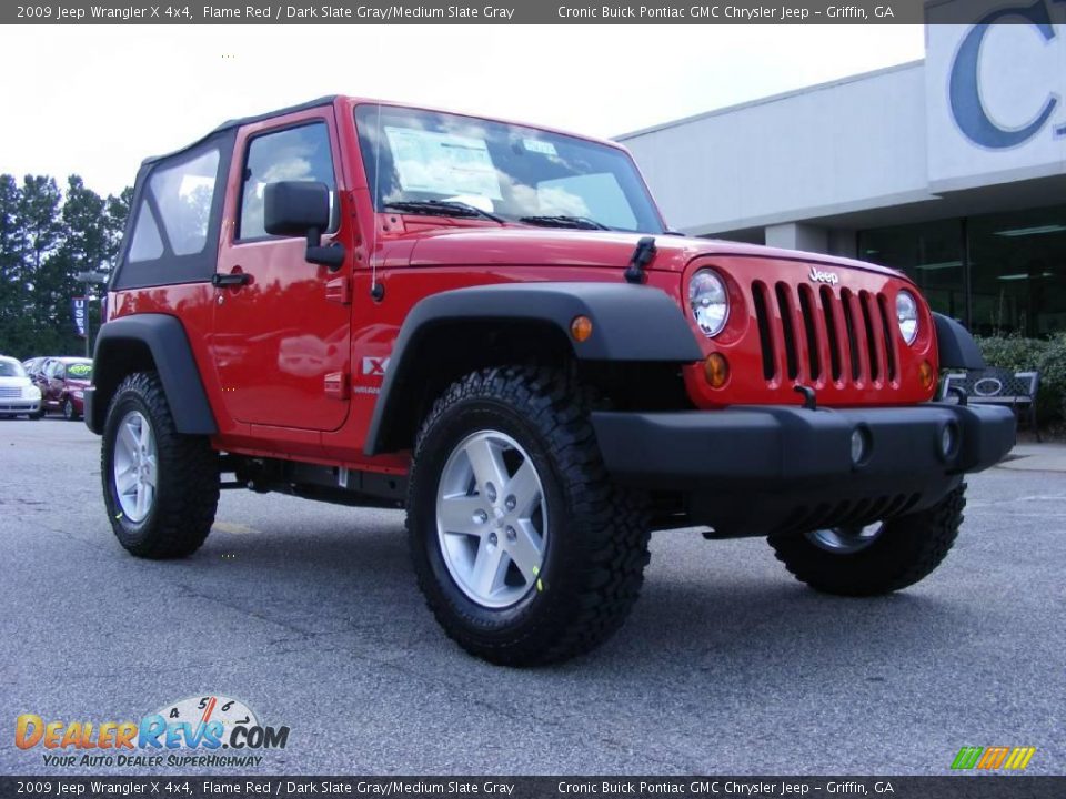 2009 Jeep Wrangler X 4x4 Flame Red / Dark Slate Gray/Medium Slate Gray Photo #2