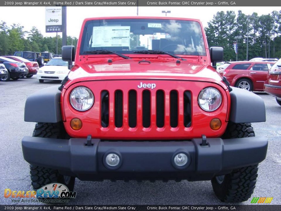 2009 Jeep Wrangler X 4x4 Flame Red / Dark Slate Gray/Medium Slate Gray Photo #3