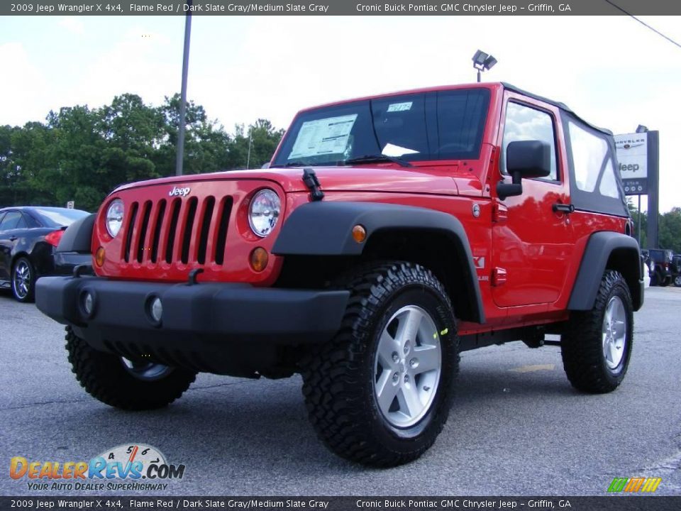 2009 Jeep Wrangler X 4x4 Flame Red / Dark Slate Gray/Medium Slate Gray Photo #4