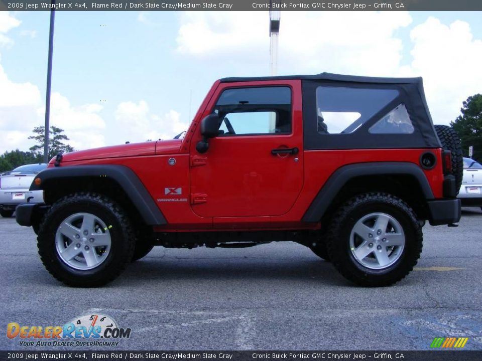 2009 Jeep Wrangler X 4x4 Flame Red / Dark Slate Gray/Medium Slate Gray Photo #5