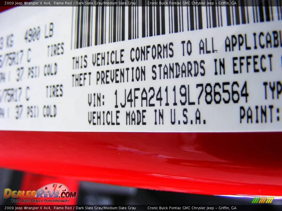 2009 Jeep Wrangler X 4x4 Flame Red / Dark Slate Gray/Medium Slate Gray Photo #23
