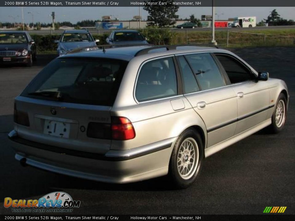 2000 BMW 5 Series 528i Wagon Titanium Silver Metallic / Gray Photo #4