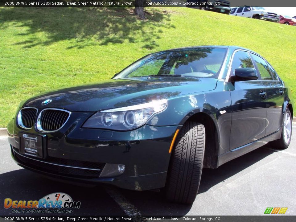 2008 BMW 5 Series 528xi Sedan Deep Green Metallic / Natural Brown Photo #1