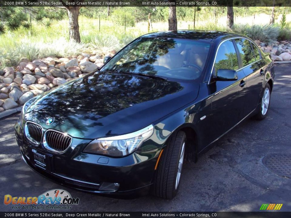 2008 BMW 5 Series 528xi Sedan Deep Green Metallic / Natural Brown Photo #2