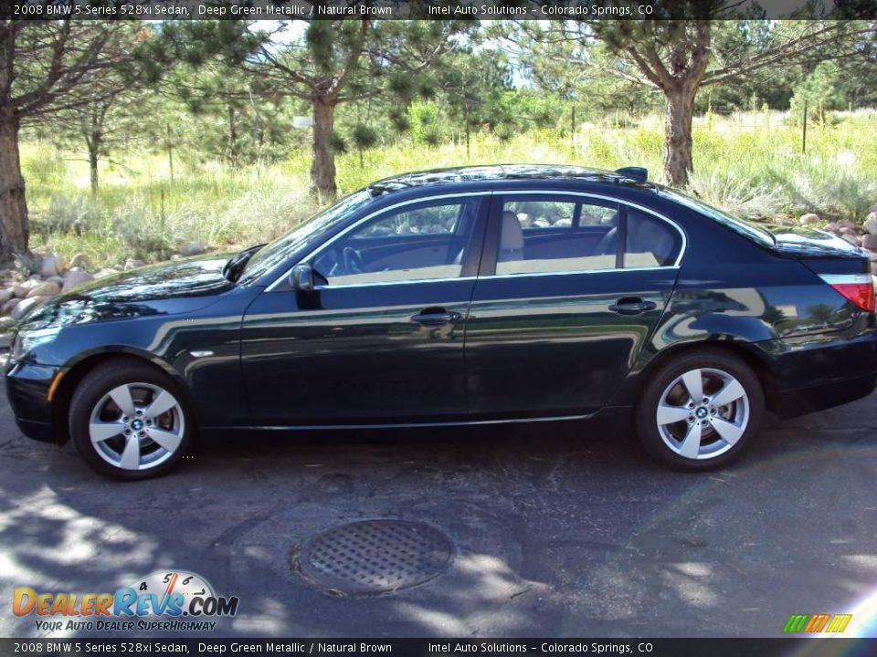 2008 BMW 5 Series 528xi Sedan Deep Green Metallic / Natural Brown Photo #3