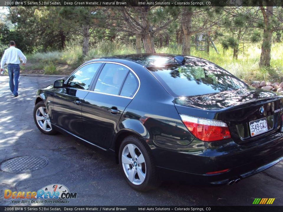 2008 BMW 5 Series 528xi Sedan Deep Green Metallic / Natural Brown Photo #4