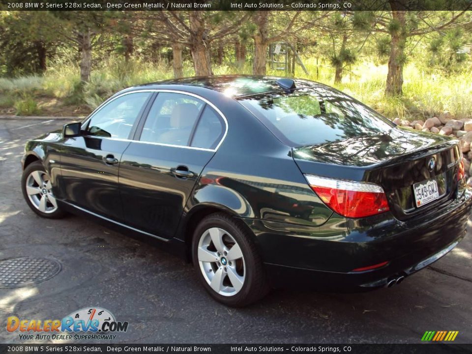 2008 BMW 5 Series 528xi Sedan Deep Green Metallic / Natural Brown Photo #5